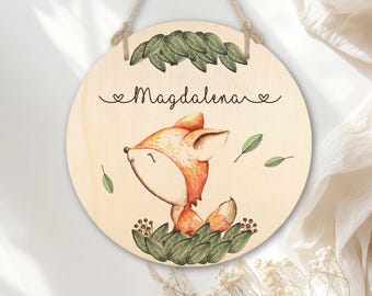 Door sign children's room name plate children's room decoration baby gift birth girl boy animals birthday gift children manufactory lovingly