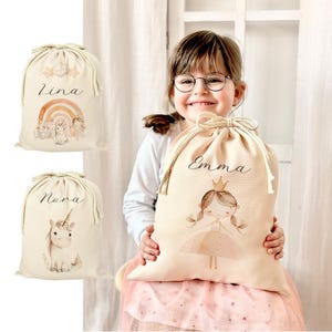 Stoffbeutel Personalisiert Prinzessin Kinderbeutel Einhorn Beutel Stoff Geschenkbeutel Geschenksack Wechselwäsche Kita Manufaktur Liebevoll