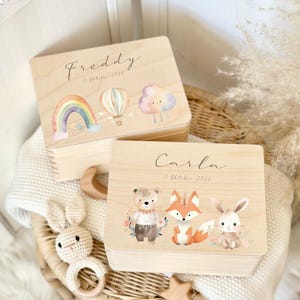 Erinnerungskiste Baby mit Namen Erinnerungskiste Kinder Erinnerungsbox bedruckt Taufgeschenk Geschenk Geburt Baby Kiste Manufaktur Liebevoll