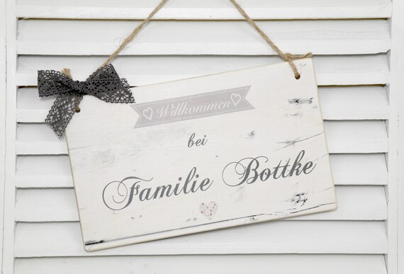 Turschild Hausturschild Namensschild Aus Holz Mit Namen Der Etsy
