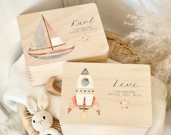 Memory box baby personalized baby gifts baby gift birth memory box memory box rocket ship manufactory lovingly