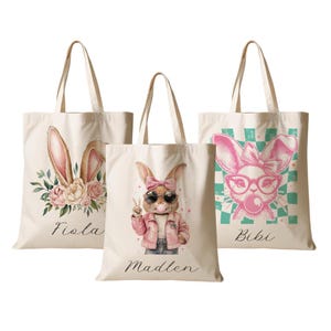 Personalisierter Stoffbeutel Osterhase Osterbeutel Beutel Stoff Ostertasche Ostergeschenk Shopper mit Name Geschenk Manufaktur Liebevoll