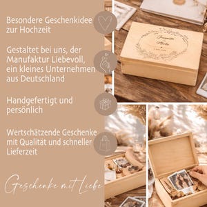 Wedding keepsake box, wedding gift, wedding memory box, money gift box, personalized wedding gift, wedding box with names image 5