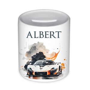 Spardose Junge Auto Sportwagen Keramik Personalisiert Name Kind Einschulung Geburtstag Teenager Geschenk Geldgeschenk Manufaktur Liebevoll