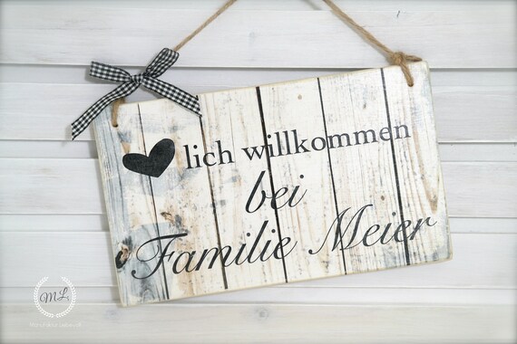 Turschild Hausturschild Holz Name Familie Etsy