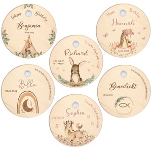 Birthday plates for girls + boys | personalized candle plate | Gift birth + baptism | Birthday decorations for children | 6 animal motifs