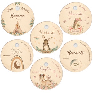 Platos de cumpleaños para niñas + niños | plato de vela personalizado | Regalo nacimiento + bautismo | Decoraciones de cumpleaños para niños | 6 motivos de animales