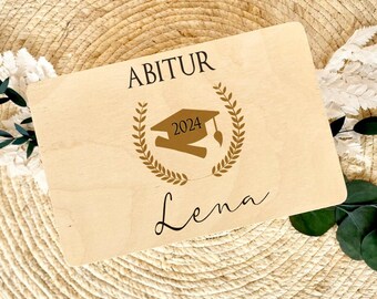 Memory box Abitur Personalized, wooden box graduation gift Abitur 2024 with name Abi year for high school graduates Manufactory Lovingly