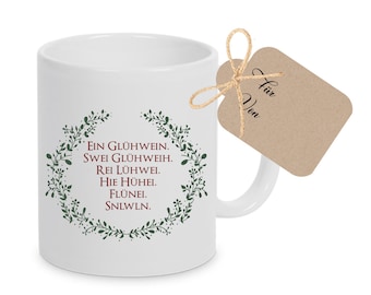 Caneca de vinho quente com mensagem natalina - Presente | Feita com carinho