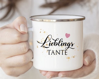 Prezent dla cioci, ulubiony kubek dla cioci, ciocia, najlepszy prezent dla cioci, prezent urodzinowy dla cioci, ciocia, najlepszy prezent dla cioci z emalii, wykonany z miłością
