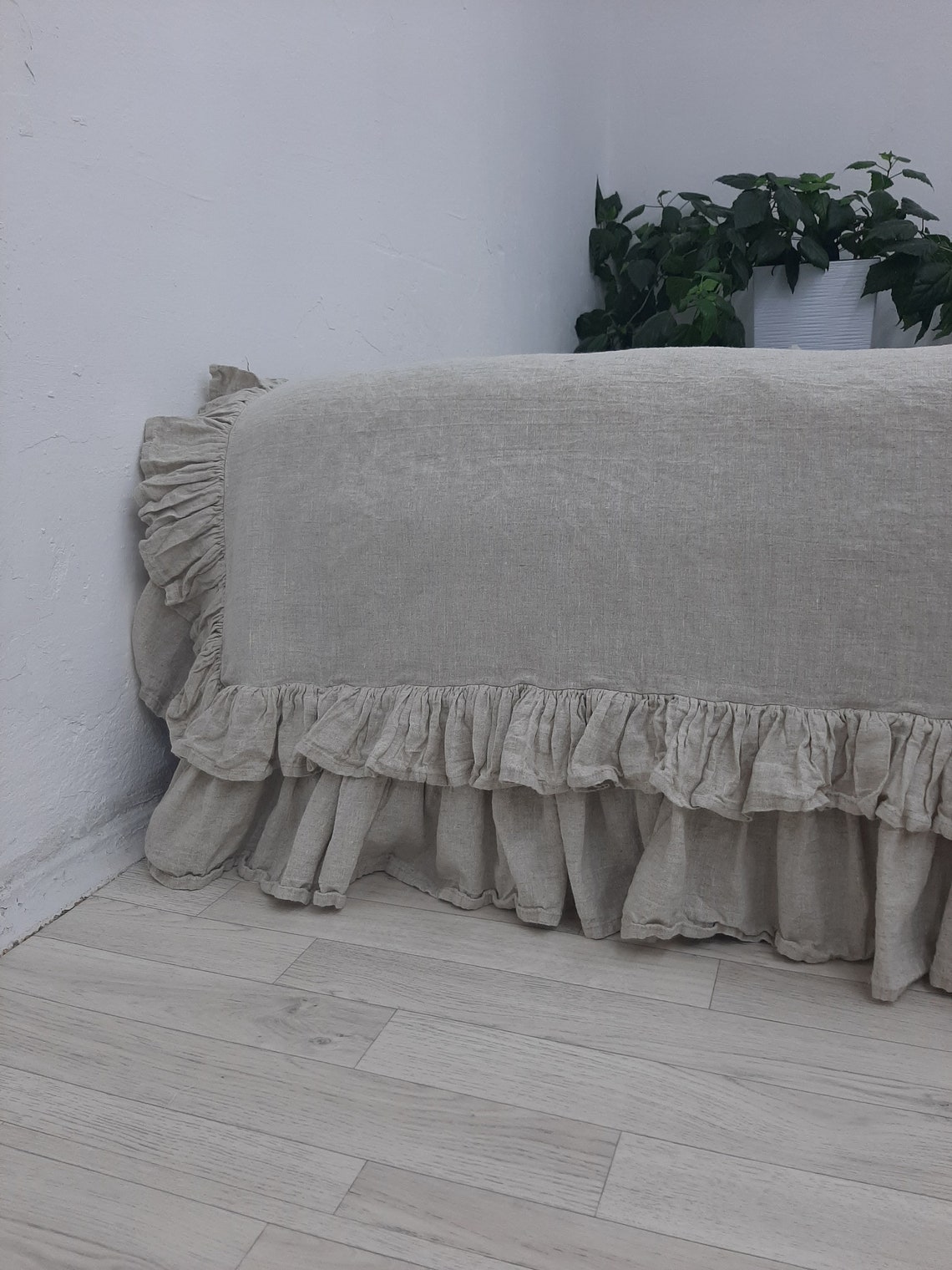 Ruffled Throw Blanket linen throw blanket linen bedding ruffle Etsy