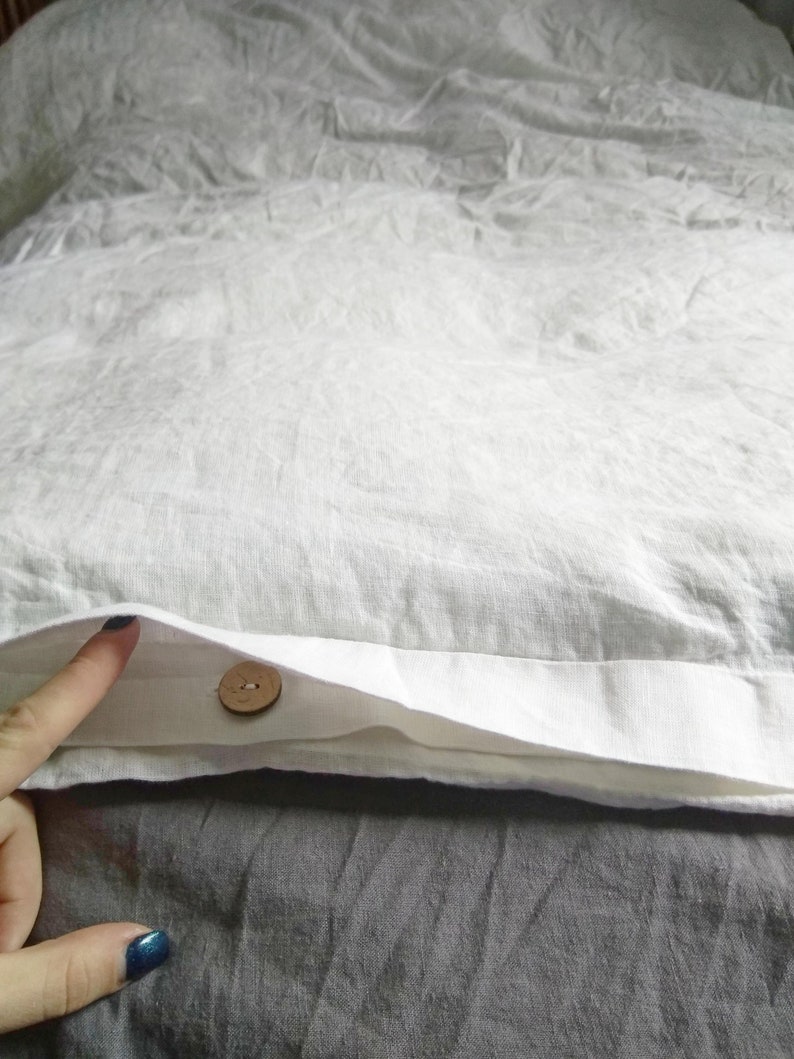 Linen Duvet Cover With Hidden Buttons Closure Queen Duvet Etsy