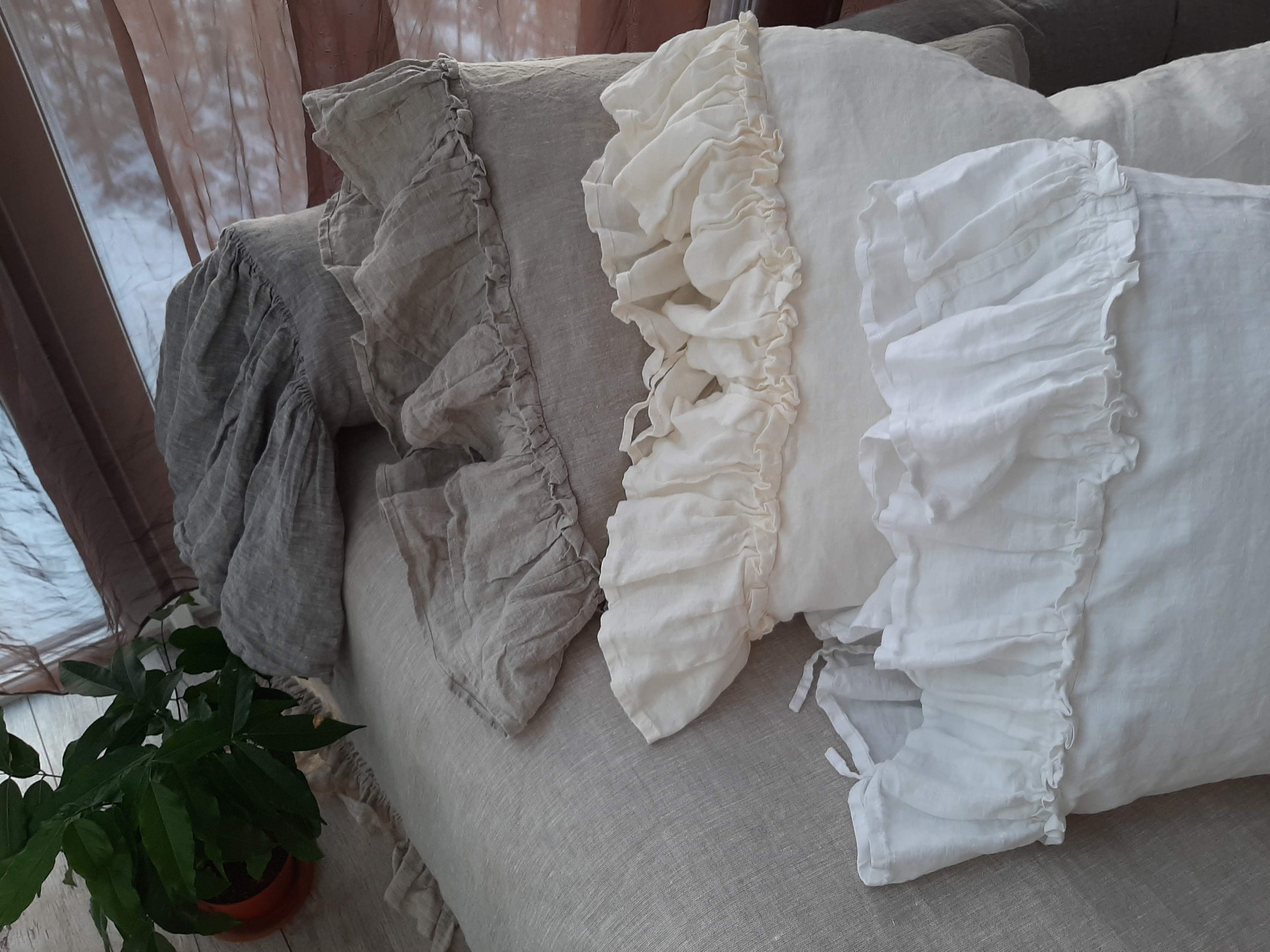 double ruffle pillow