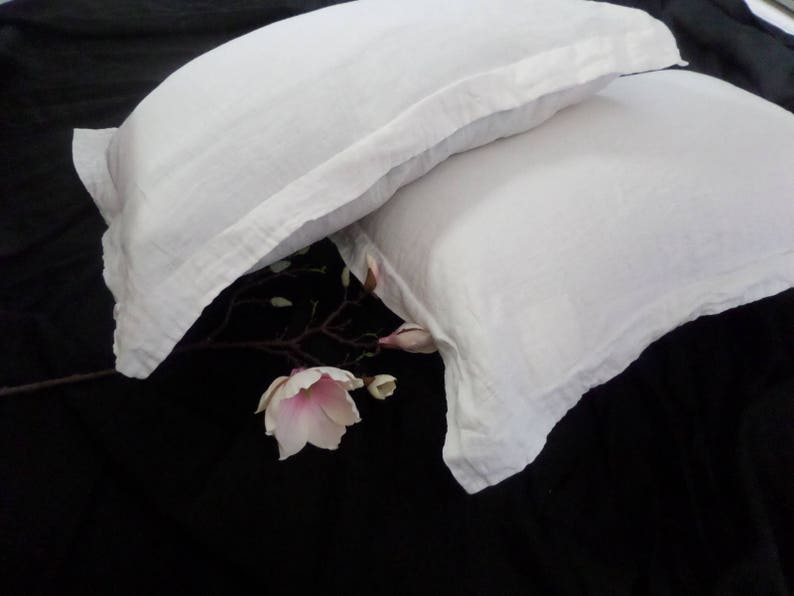 Linen pillowcase Oxford style Oxford flange pillow sham with Etsy