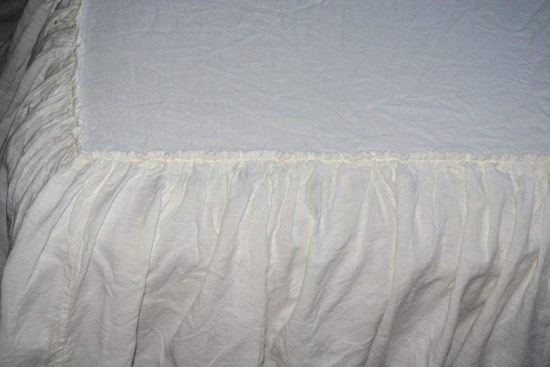 Linen Coverlet Soft Bedspread with Ruffles Dust Ruffles Bed Etsy