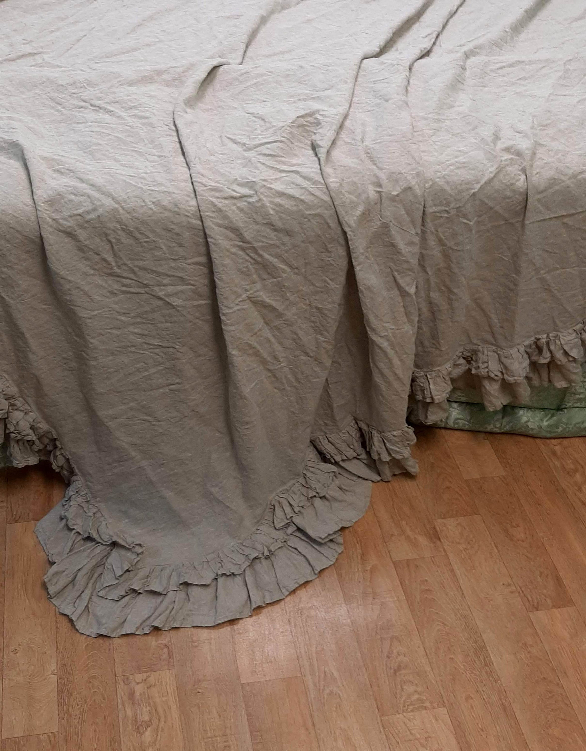 Ruffled Throw Blanket linen throw blanket linen bedding ruffle Etsy