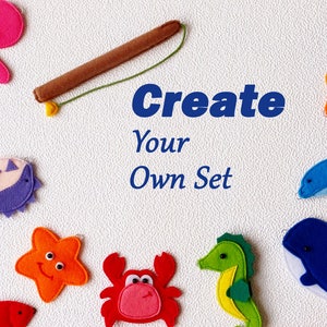 Custom Magnetic Fishing Game - Felt Sea Animals Learning Toy, Sea Creatures with Fishing Rod, Educational Sensory Game, Gift for Kids