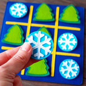 Christmas Tic Tac Toe board game for fun Family Game Night – Stocking stuffer for kids