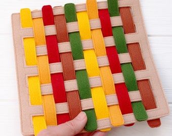 Felt Weaving Board: Montessori Fine Motor Skills Toy