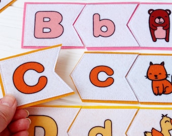 Educational felt alphabet flashcards ABC matching game - Alphabet puzzle for kids of 3+ year old