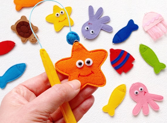 Magnetic Fishing Game, Felt Sea Animals With Fishing Pole, Educational  Sensory Toy for Toddler and Baby, Gift for Kids 