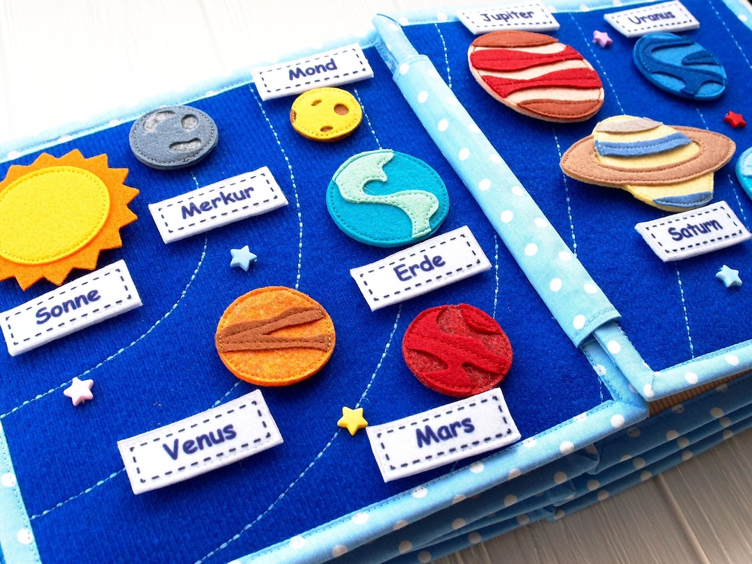 Felt Toddler Busy Book With Solar System Planets Activity Pages - Etsy