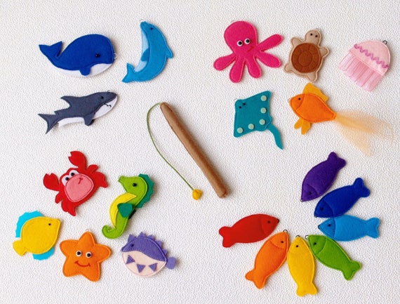 Magnetic Fishing Game Set of 20 Felt Sea Animals With Fishing Rod  Montessori Toys for Toddlers 2 Years Old -  Canada