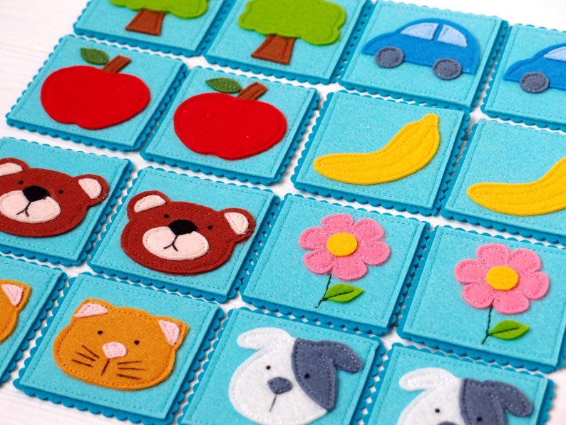 Felt Memory Game, Fabric Matching Game Learning/ Educational Games, Travel Toys for Toddlers and Preschoolers Gift for Kids image 1