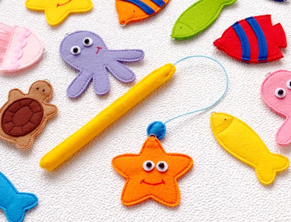 Magnetic Fishing Game, Felt Sea Animals With Fishing Pole, Educational  Sensory Toy for Toddler and Baby, Gift for Kids 
