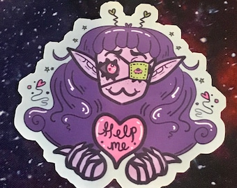 HELP ME - Menhera Alien Sticker - Uchuu Kei Yami Kawaii