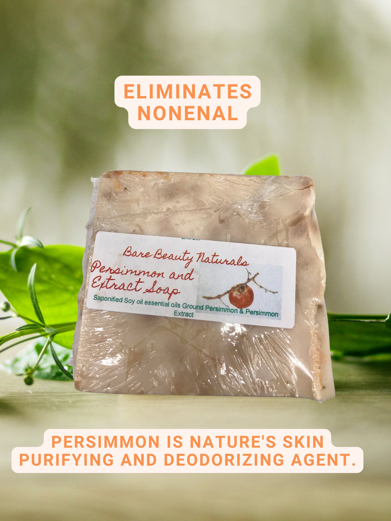 Persimmon Extract Natural Soap Body Odor Neutralizer and Skin Etsy