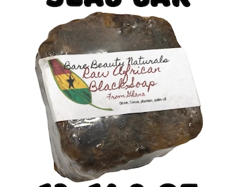 100% Natural African Black Soap With FREE Exfoliating Soap Bag / Plant-Based / Residue Free / Premium Quality from Ghana / Slab 13-14.9 oz