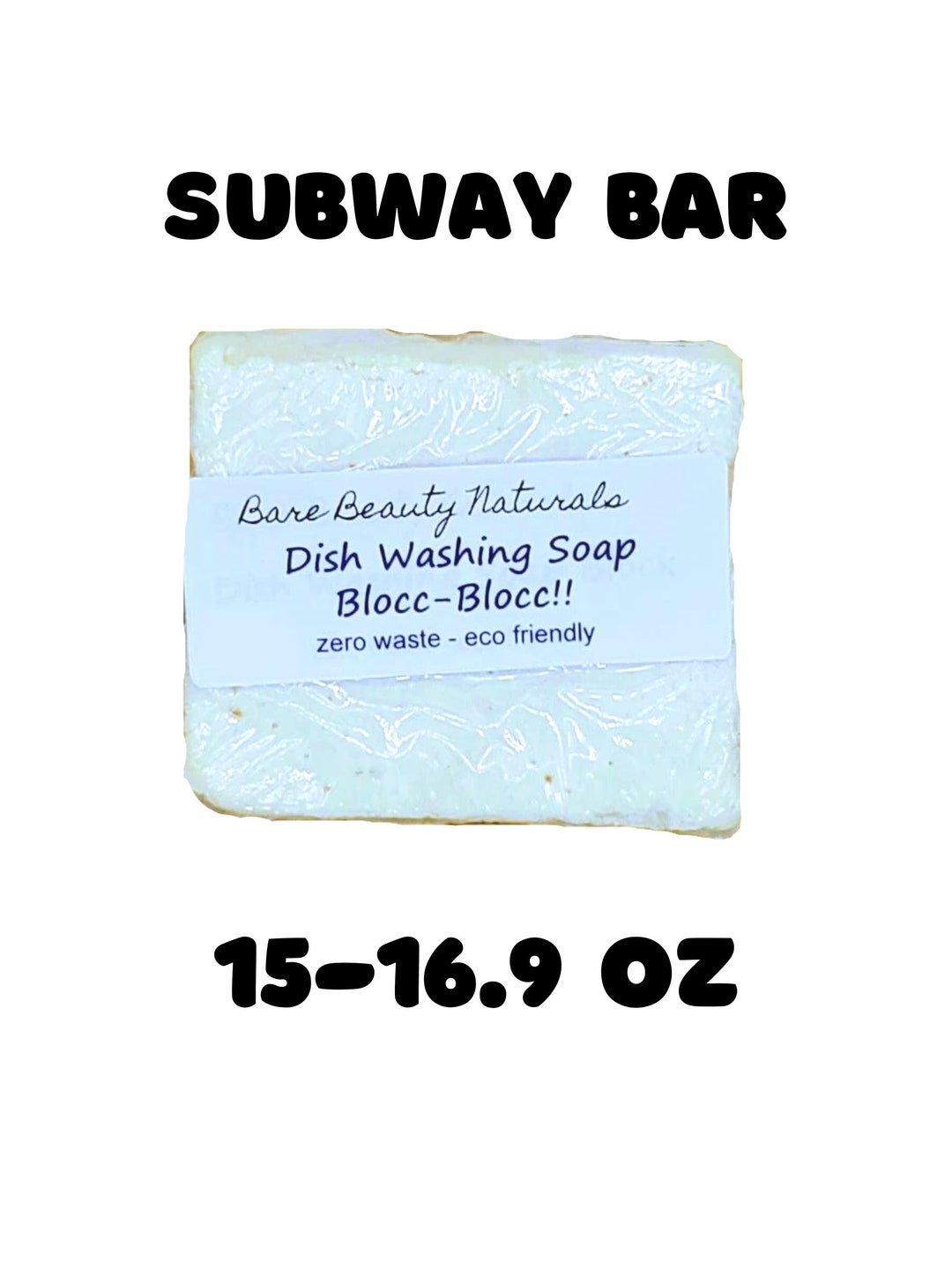 Ecofriendly Dishwashing Soap Cube // 100 Natural // Gentle on Hands