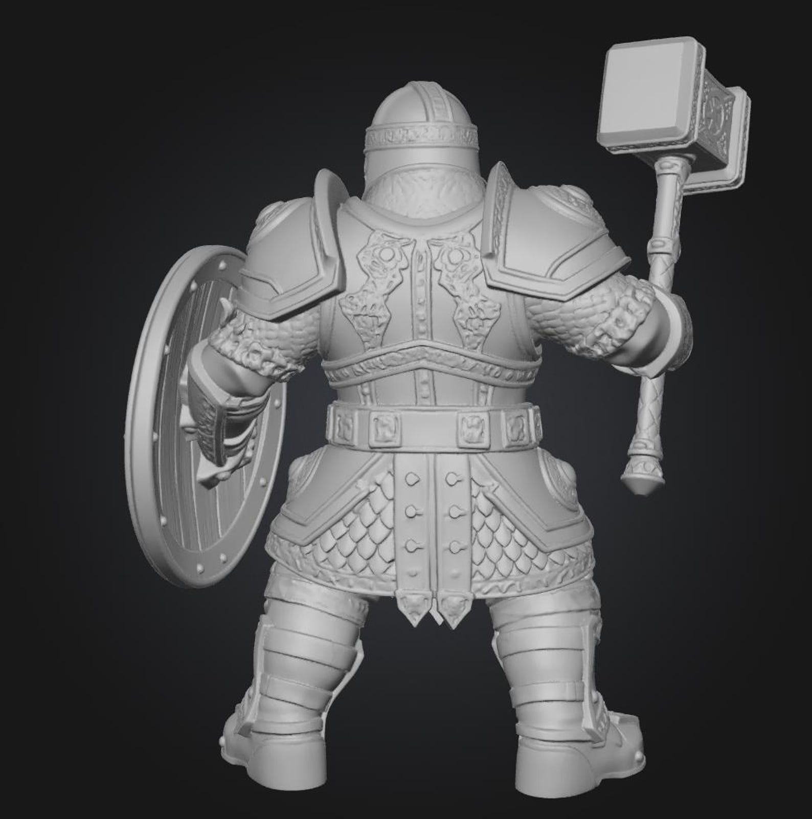 Dwarf With Hammer and Shield 3D STL – Fantasy Dnd Miniature - Etsy