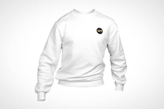 Winter Sweater White RG Logo & Lion Roots in Gold and Black Print Winter Sweater White RG Logo & Lion Roots in Gold and Black Print