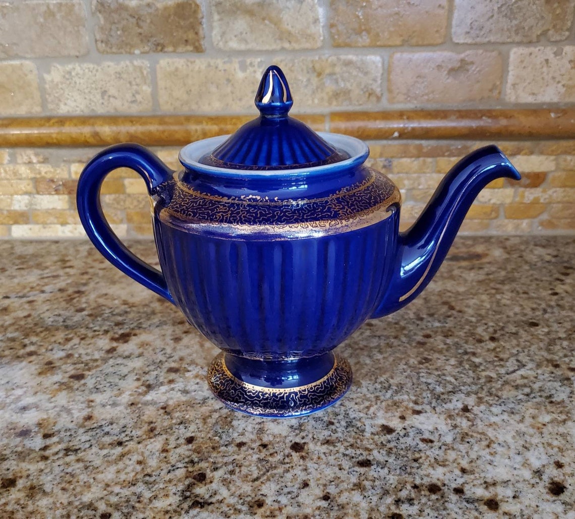 Hall Cobalt Blue Teapot Etsy