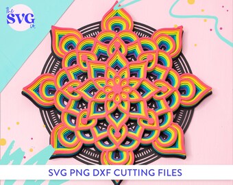 Download Rainbow Mandala Svg Etsy