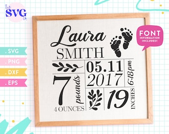 Download Birth Announcement Svg Etsy