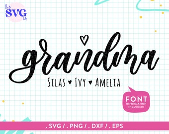 Download Grandma Svg With Kids Names Etsy
