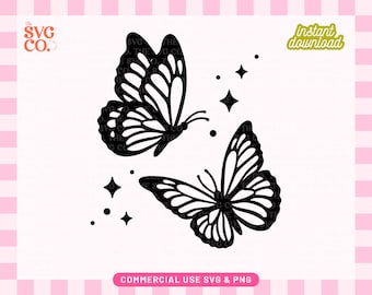 Flying Butterflies with Sparkles - Butterfly SVG design for Cricut and Silhouette