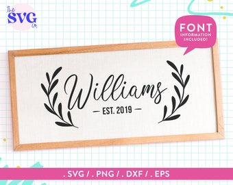 Family Name Sign SVG - Family Sign Template SVG, Last Family Name Svg, Svg for Family Gift, Family Reunion SVG