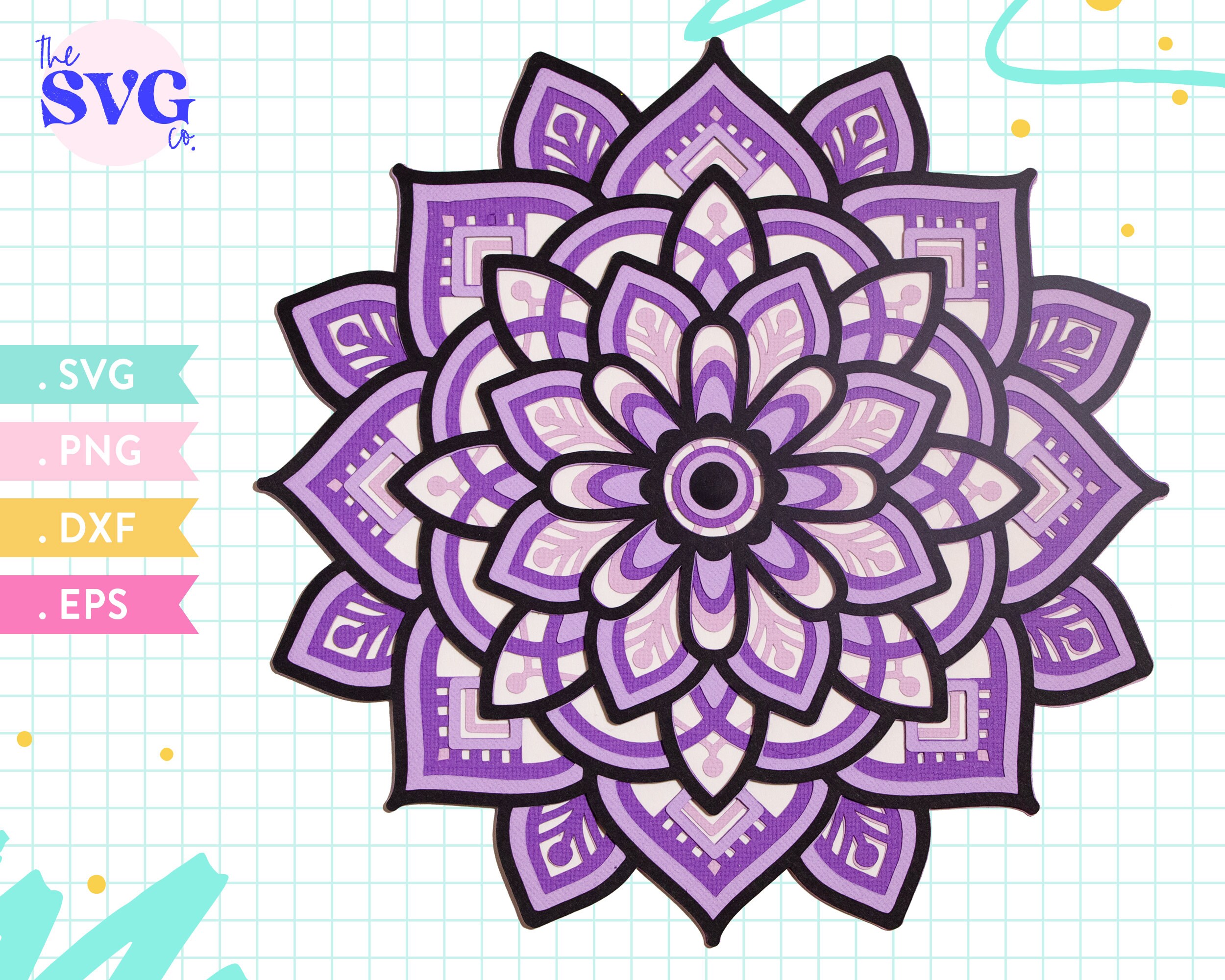 Download 3d Layered Mandala Svg 3d Flower Mandala Cutting Svg For Etsy