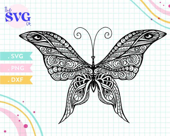 Download Butterfly Mandala Svg Butterfly Wings Svg Zentangle Svg Etsy