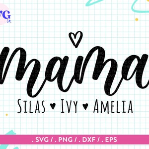 Mamá con nombres SVG - Diseños SVG de mamá para el Día de la Madre Svg,