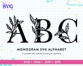 Leaf Alphabet Monogram Font Svg - Floral Wedding Monogram - Letter Svg, Initial Svg, Alphabet Svg, Font Svg, Monogram Svg