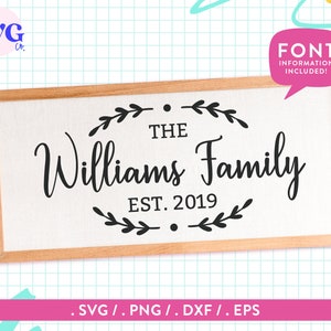 Nom de famille SVG - modèle de signe de famille SVG, nom de famille Svg, Svg pour cadeau de famille, réunion de famille SVG