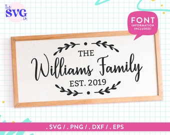 Family Name Sign SVG - Family Sign Template SVG,  Last Family Name Svg, Svg for Family Gift, Family Reunion SVG