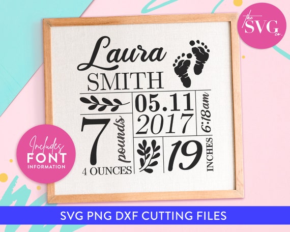 Download Laurel Wreath Birth Announcement Svg Birth Stats Svg Baby Birth Announcement Svg Svg Eps Png Pdf Baby Svg Digital Download Clip Art Art Collectibles