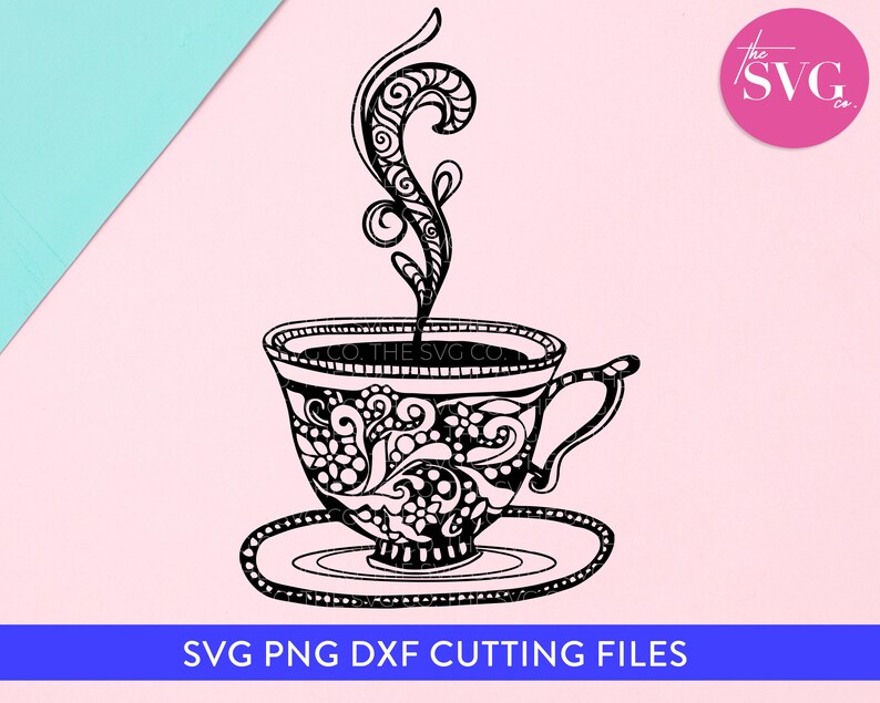 Download Coffee Cup Mandala SVG Tea Cup Zentangle Mandala SVG for ...