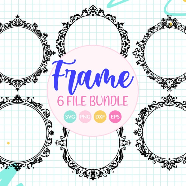 Vintage Frame SVG Bundle - Monogram Frame Svg, Circle Frame Svg, Ornamental Frame Svg -